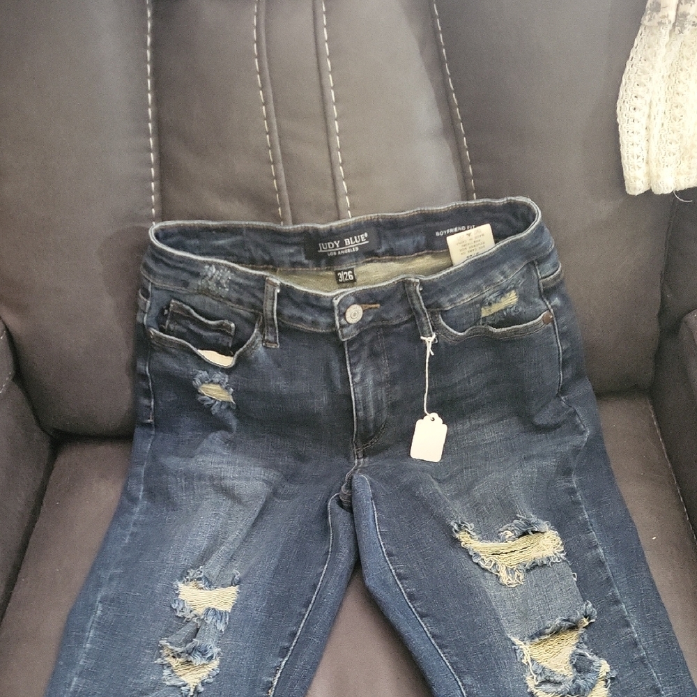 Judy Blue Women's Distressed Blue Jeans